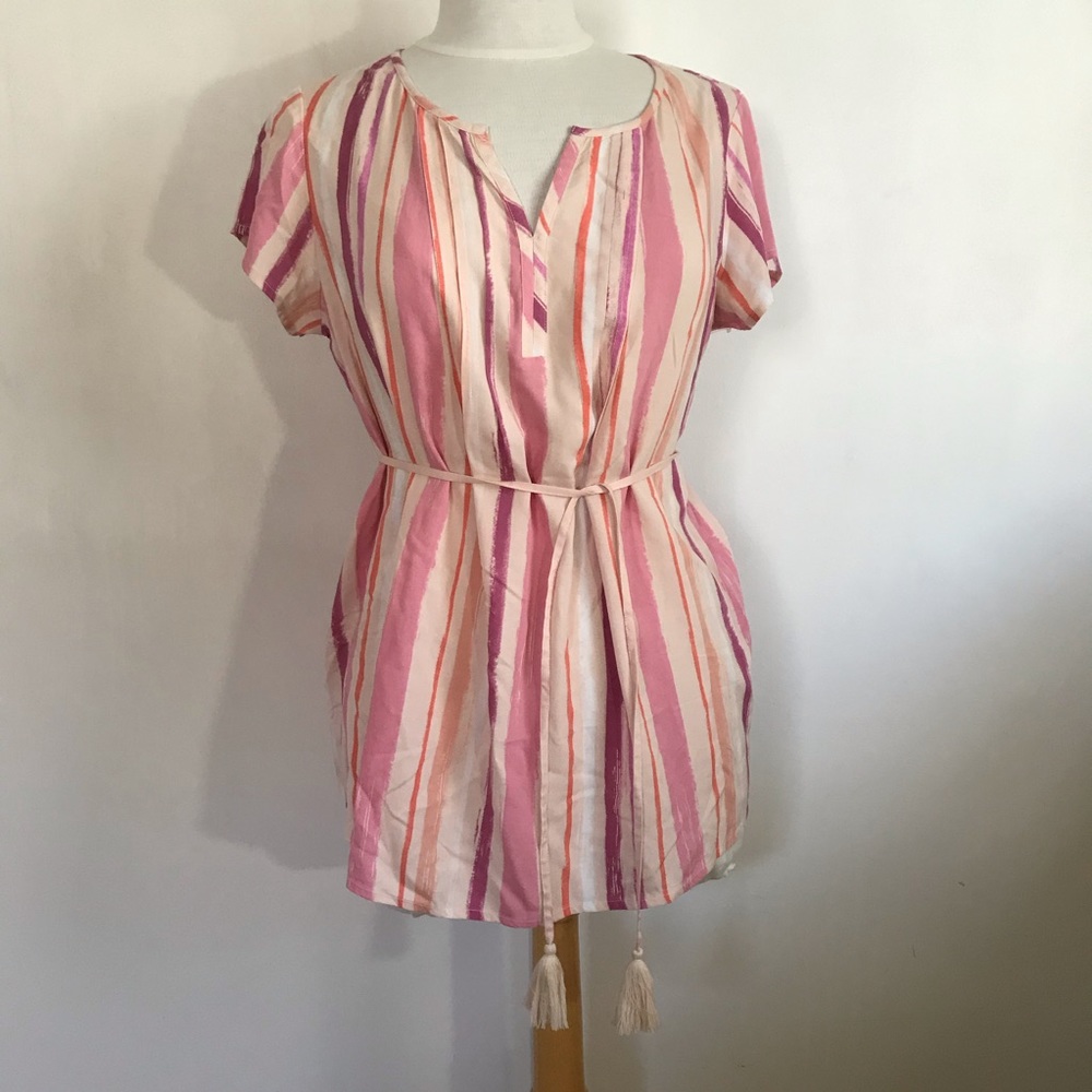 A:GLOW Kohl’s tuck front print maternity top S